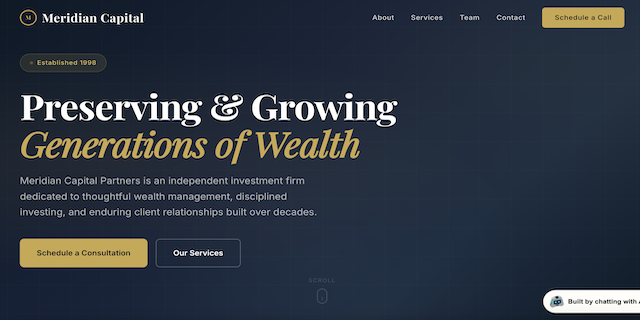 Meridian Capital template preview