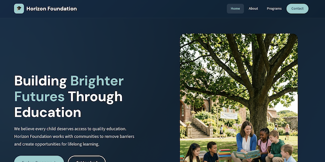 Horizon Foundation template preview