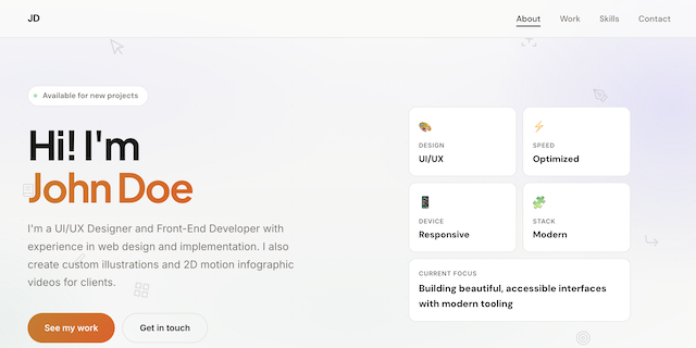 Personal Portfolio template preview